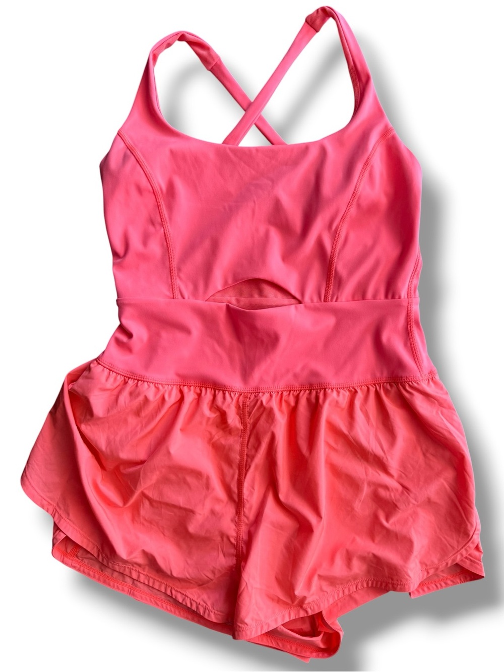 Free People Movement Righteous Runsie Neon Coral Pink Sz M Activewear - Picture 5 of 11